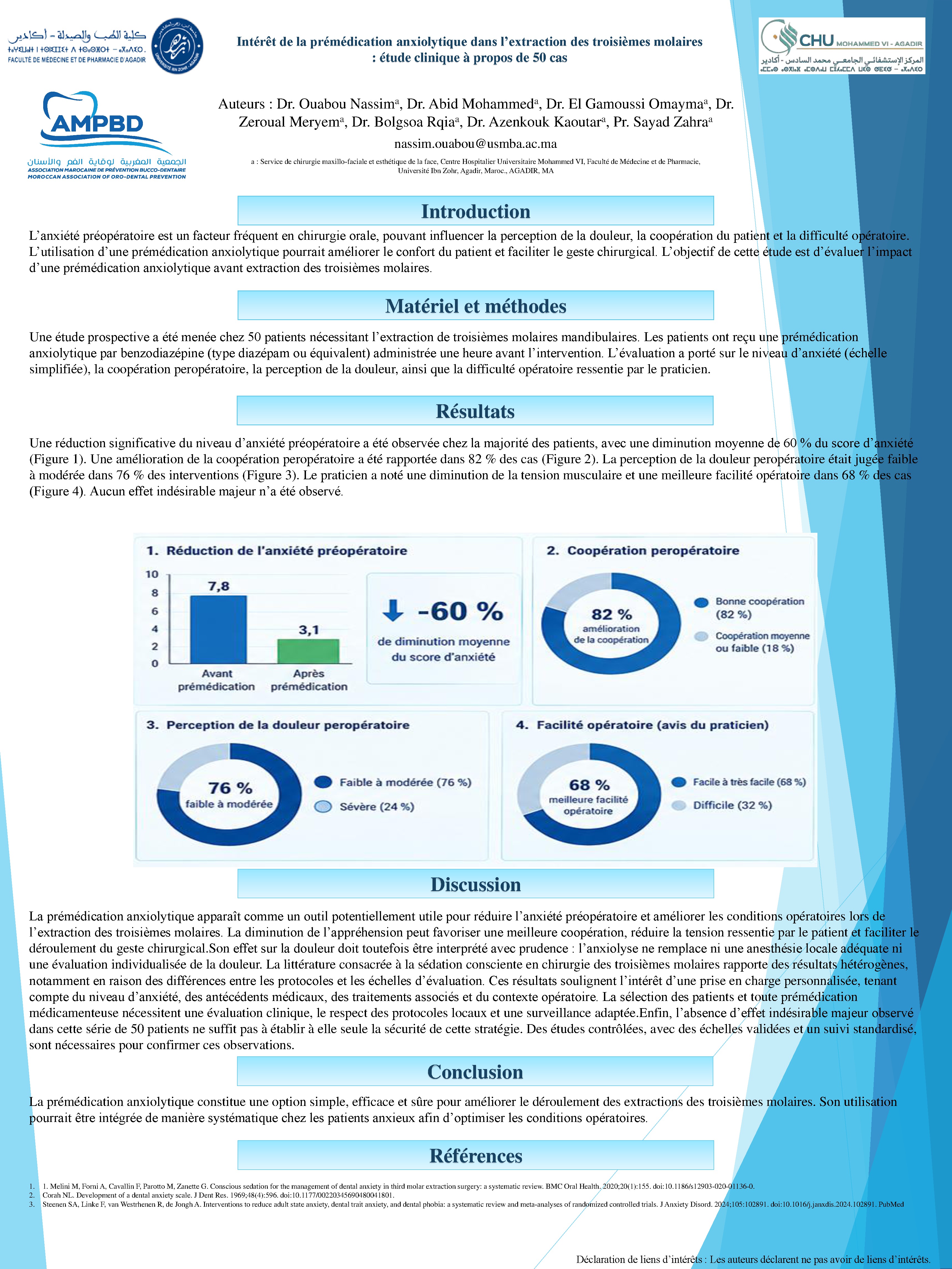 Intérêt de la prémédication anxiolytique dans l’extraction des troisièmes molaires : étude clinique à propos de 50 cas