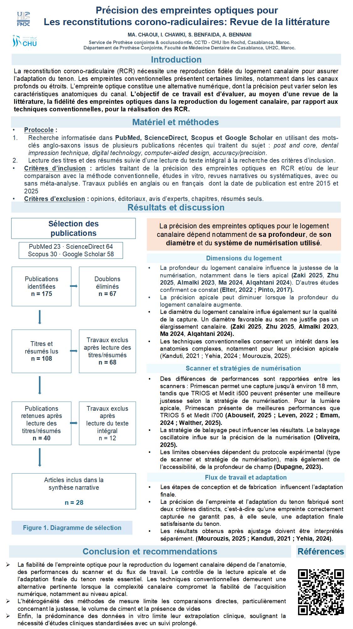 Précision des empreintes optiques pour les reconstitutions corono-radiculaires : revue de la littérature